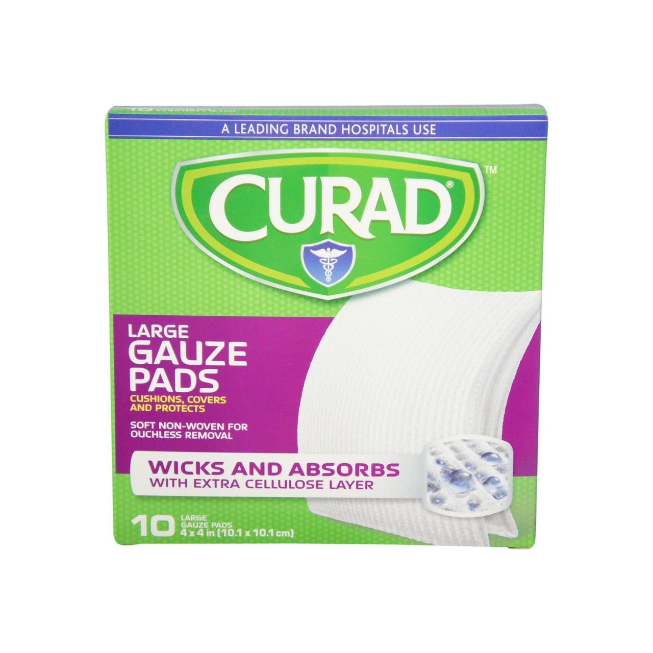 Curad Pro-Gauze Premium Gauze Pads, Extra Absorbent & Non-Stick – 4" x 4", 10 Count
