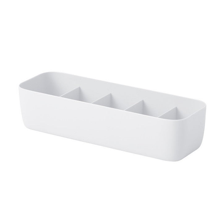 Plastic socks and underwear storage box organizer with divided compartments for closet, bathroom, or desktop drawer