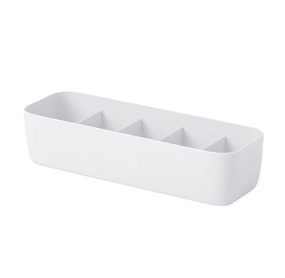 Plastic socks and underwear storage box organizer with divided compartments for closet, bathroom, or desktop drawer