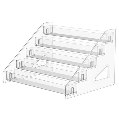 Transparent plastic cosmetics storage box with multiple compartments and hinged lid
