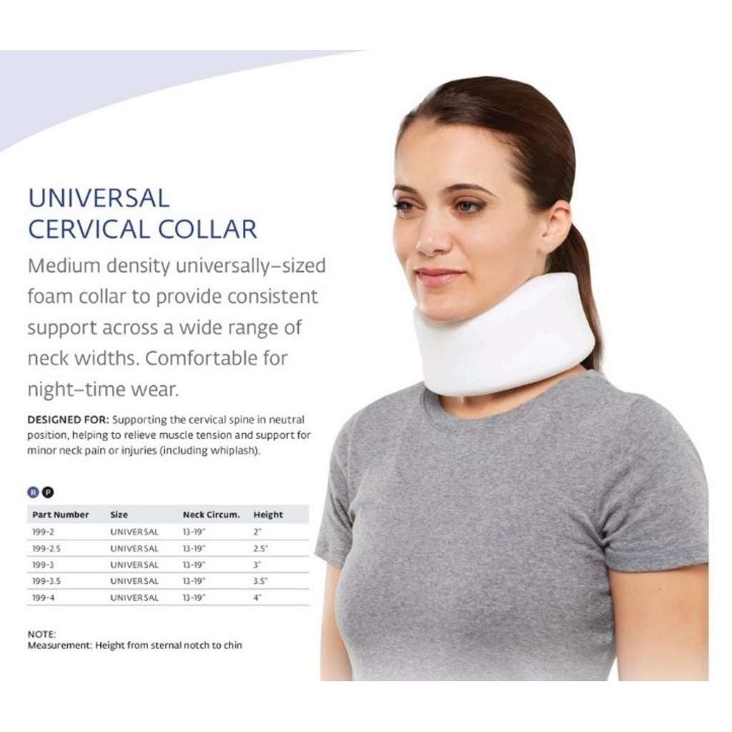 Unique Wellness Bell-Horn Universal Cervical Collar 3", 13" - 19", White