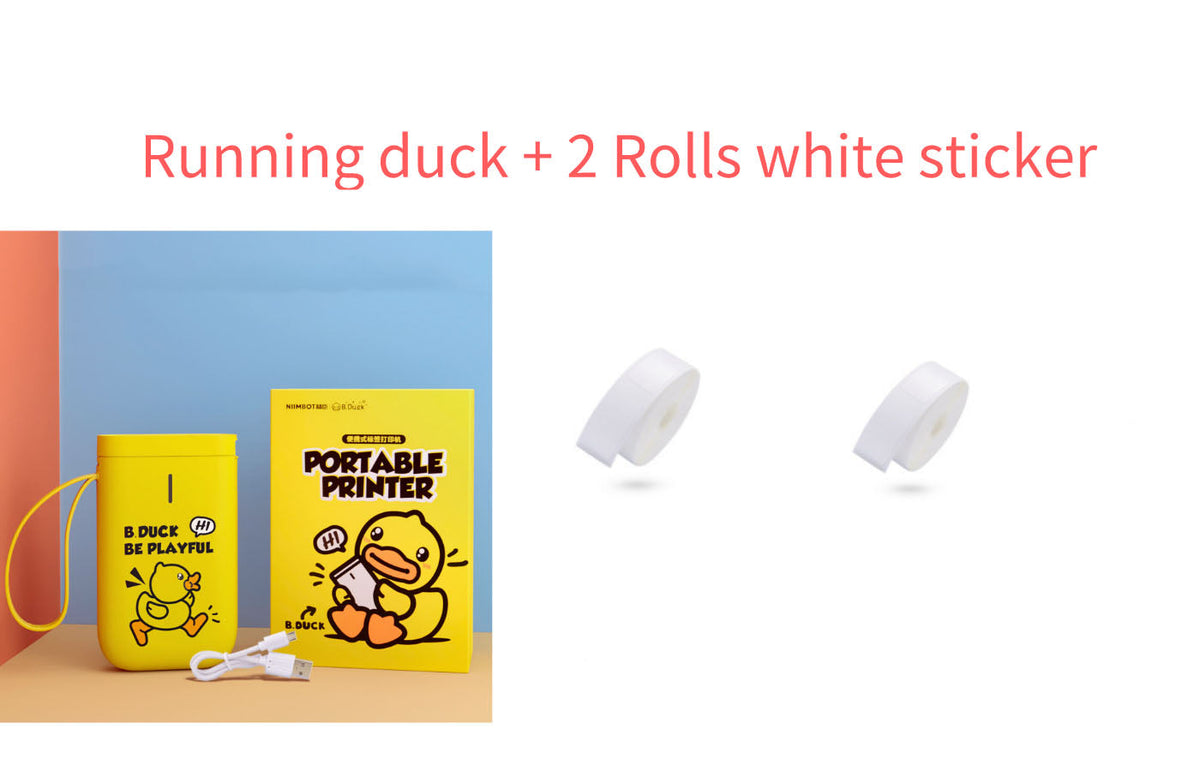 Small portable handheld printer in compact white design