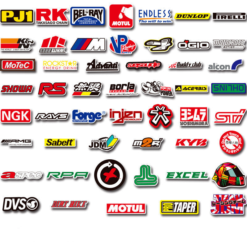 Car and motorcycle stickers in assorted designs for vehicle exterior decoration