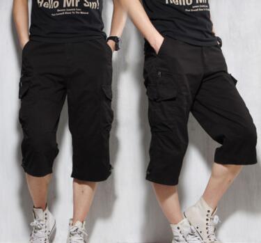 Men's summer leisure cropped cotton pants in a casual, lightweight style
