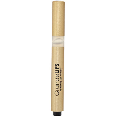 Maison Demusk Grande Cosmetics Grandelips Hydrating Lip Plumper in clear, 2.4ml, showing a sleek lip gloss tube with transparent finish.