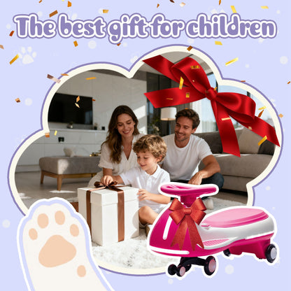 12V Electric Wiggle Ride-On Car with LED lights and dual motors, designed for kids, by GBruno Store.