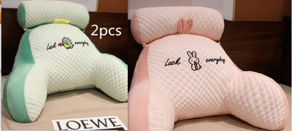 Fluffy triangle reading cushion, large soft backrest lumbar pillow for sofa, bedside, or office chair