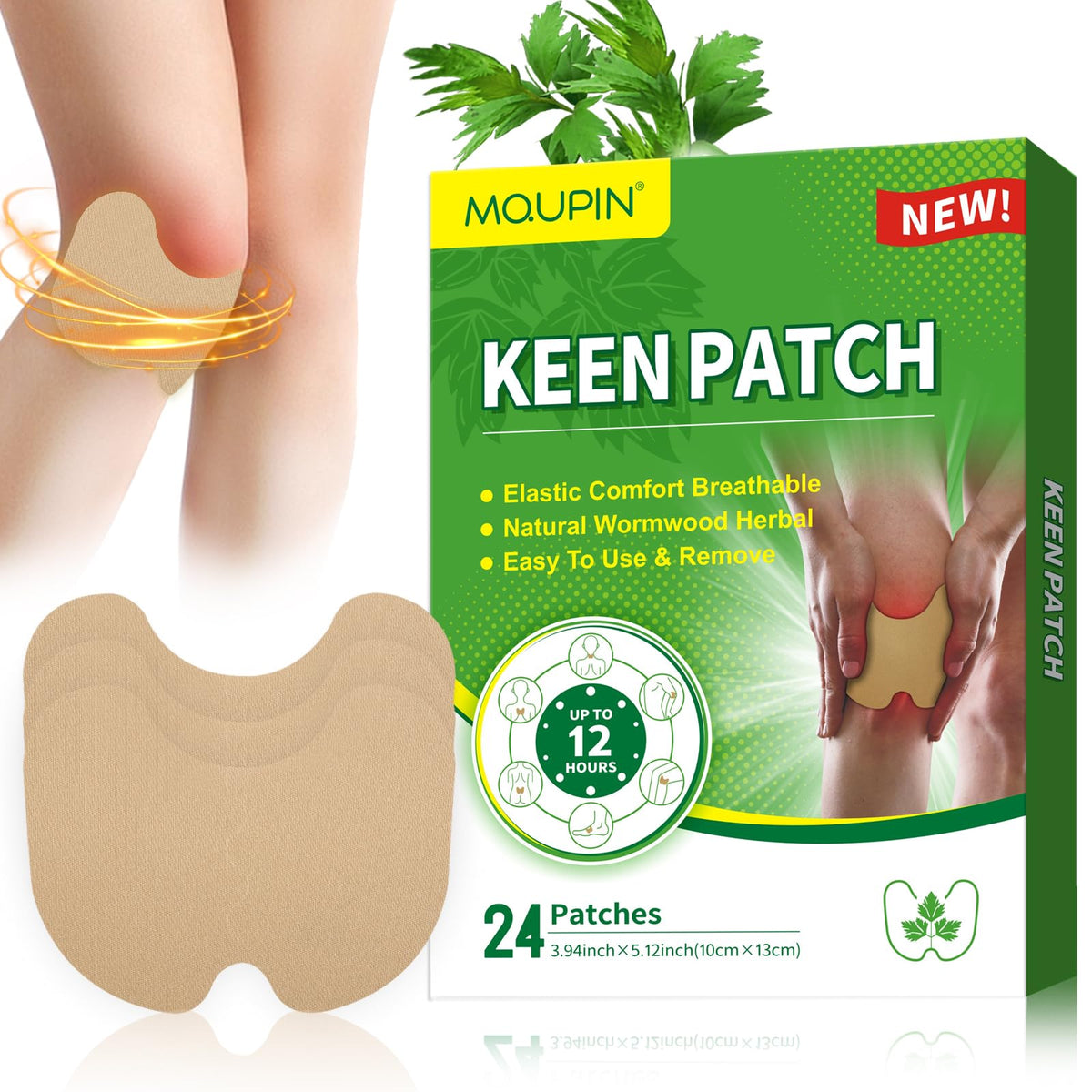 MQUPIN 24 Natural Knee Relief Patches