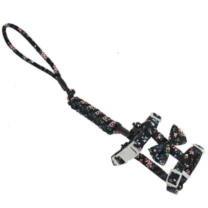 Creative floral Japanese-style cat leash by My Store with colorful botanical pattern and secure clasp