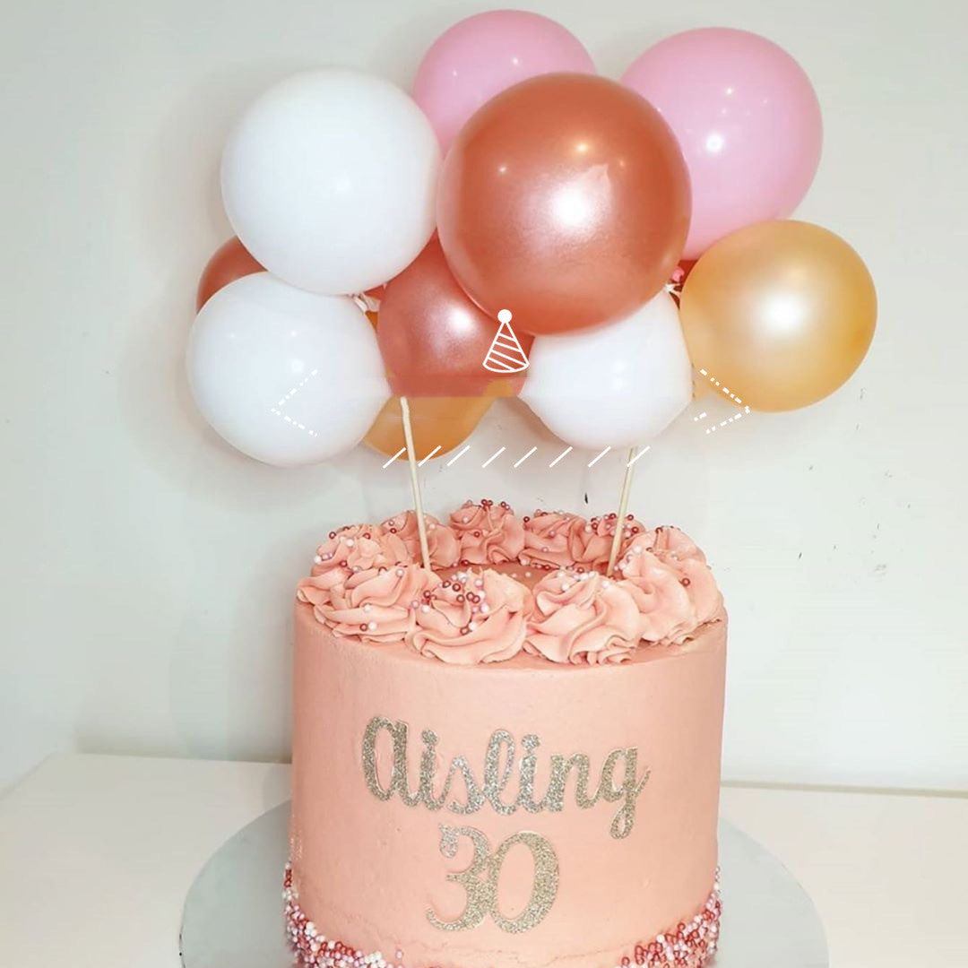 Red 5-inch sequined balloon cake decoration, small net design by My Store
