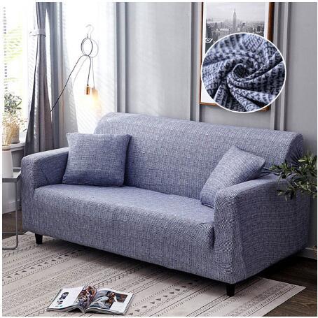 Elastic universal sofa cover, fitted stretch design in neutral fabric for sofas and couches