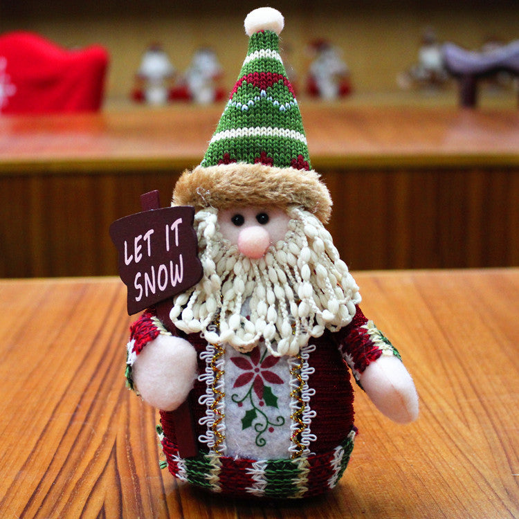 Christmas elk Santa Claus snowman decoration featuring festive holiday colors and winter details