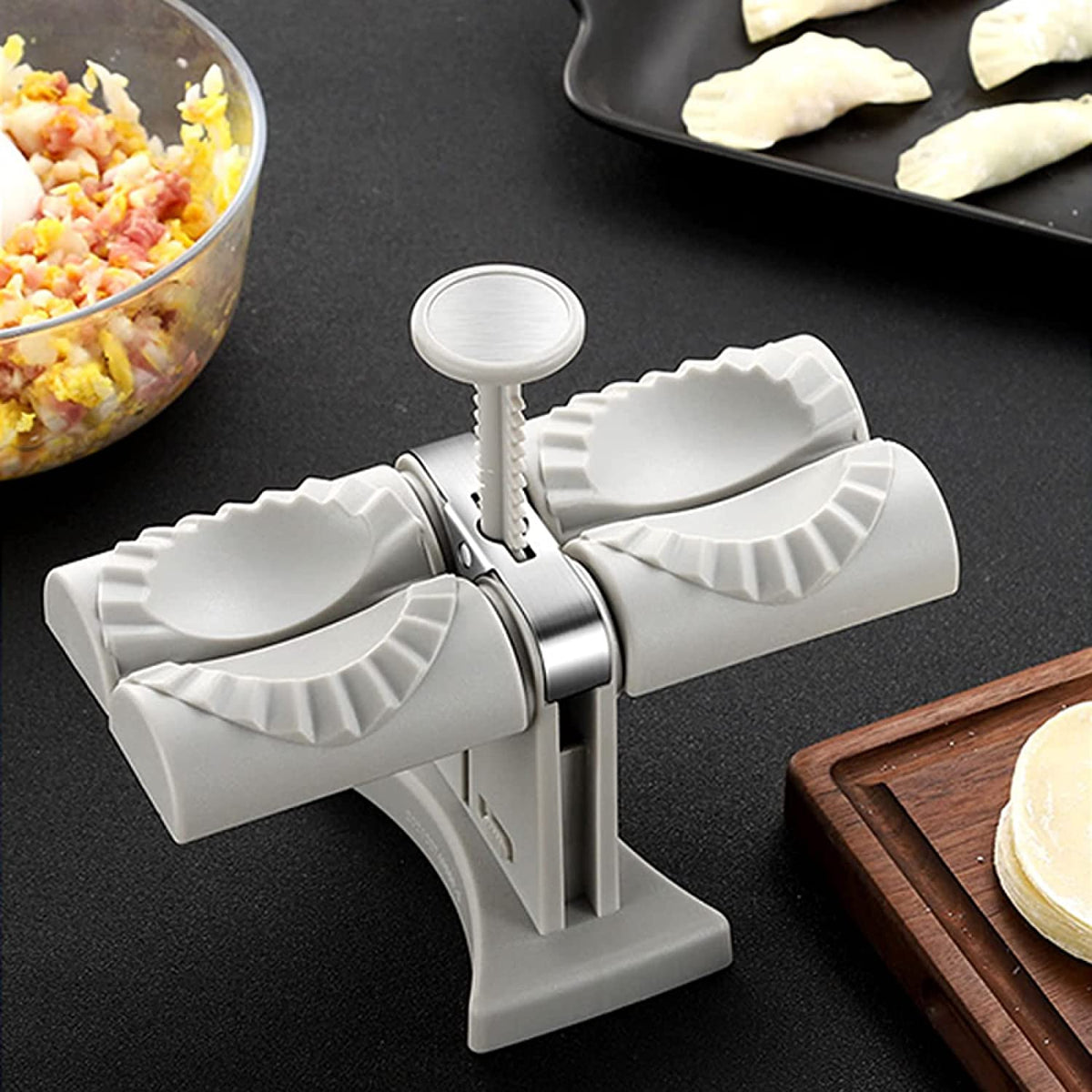 Double head dumpling mould manual press noodle dumpling maker kitchen accessory