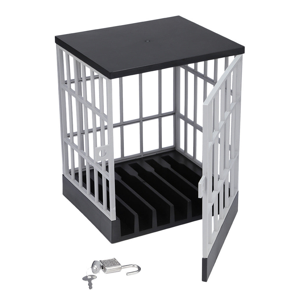 Phone storage cage by My Store, compact metal organizer for securely holding mobile phones