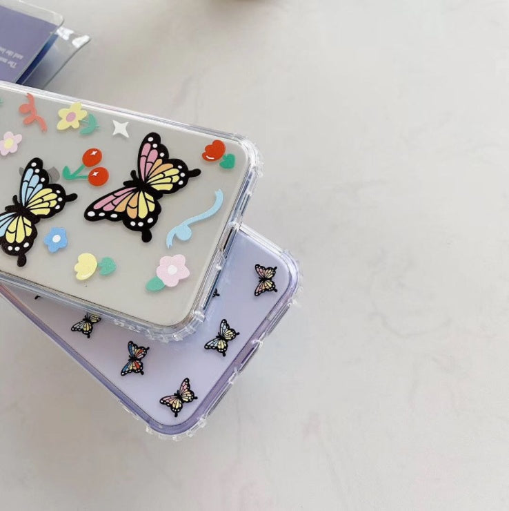 Color butterfly phone case with vibrant butterfly design on a protective phone cover