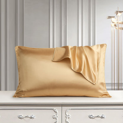 Pure silk pillowcase in natural silk fabric, shown in a smooth, elegant design