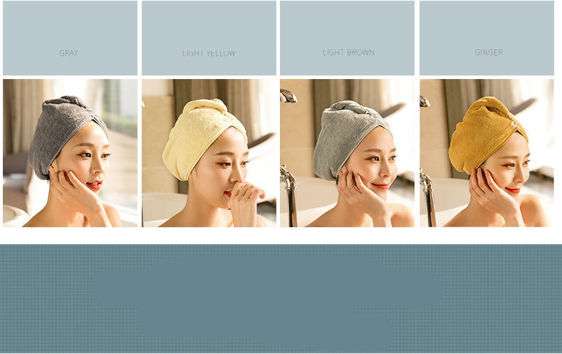 Women's hair dryer cap, absorbent dry hair towel in soft fabric design