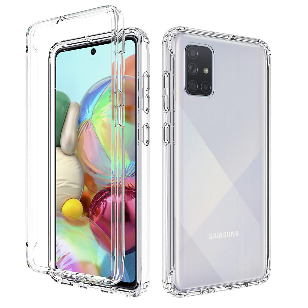 Transparent anti-drop phone case with clear protective design and raised edges