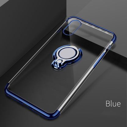Magnetic ring mobile phone case holder compatible with smartphones, black phone grip accessory