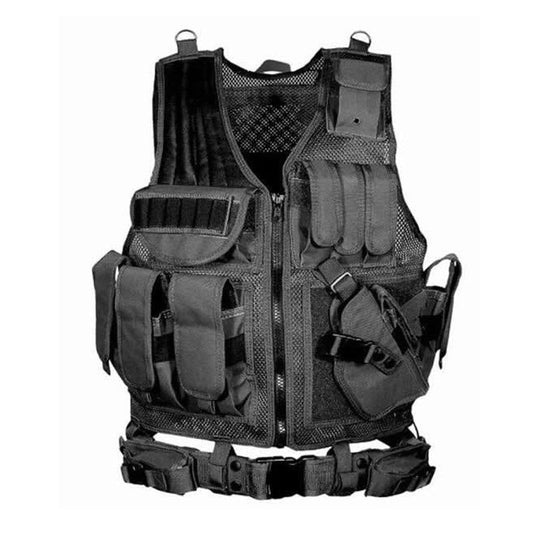 Tactical MOLLE plate carrier vest for airsoft, military combat, hunting, fishing, and outdoor training