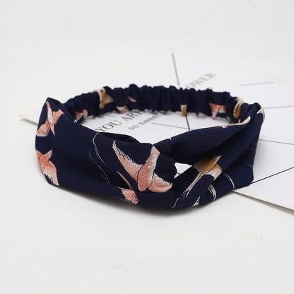 Women's retro style printed headband with colorful patterned fabric design
