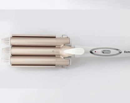 Three-rod hair curling iron with sleek styling design by My Store