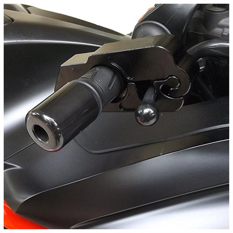 Black motorcycle handlebar lock by My Store, compact anti-theft security device for handlebars