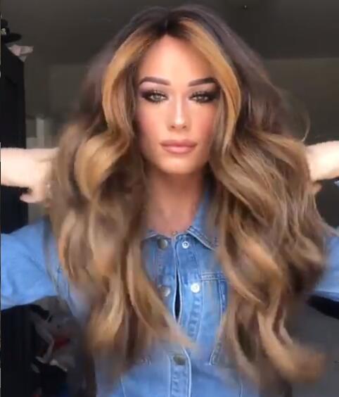 Medium long curly hair wig by My Store, shown from the front with voluminous curls and natural-looking texture