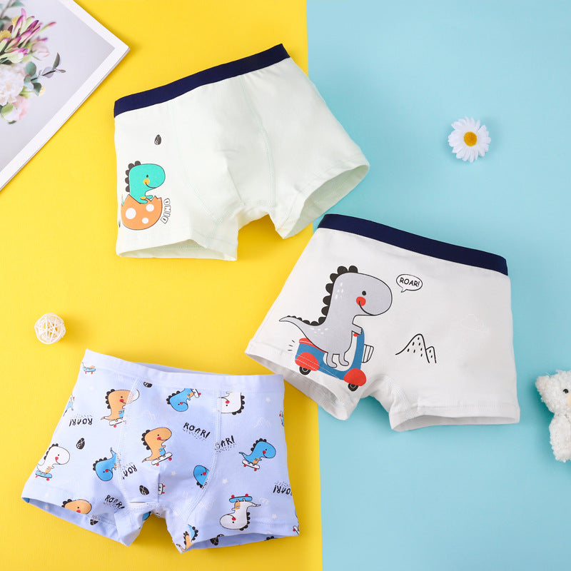 Cartoon simple cotton breathable boy underwear in a comfortable kids' brief design