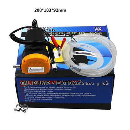 12V 24V oil pumping pump by My Store, compact electric transfer pump with hose connections