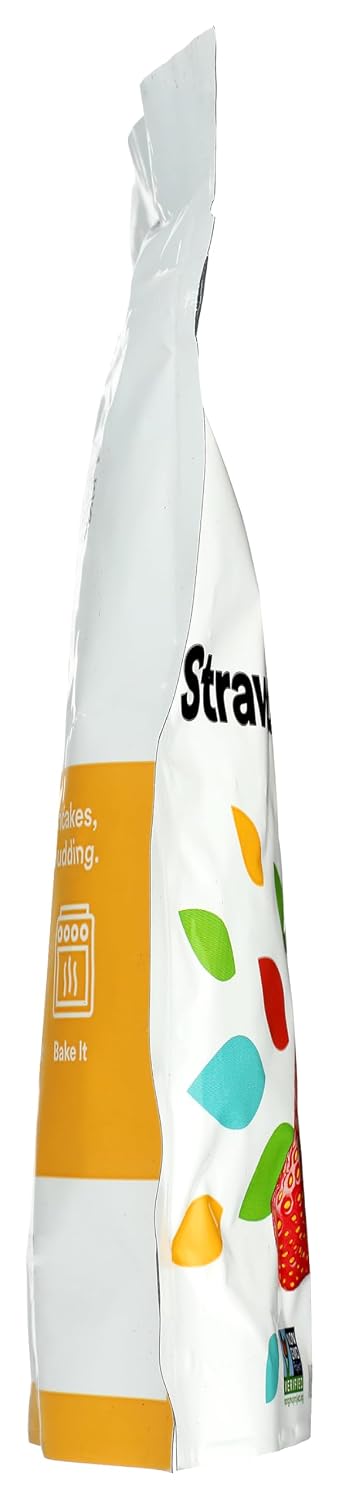 Freeze dried strawberry and banana blend in a 1.2 oz package by 365 by Whole Foods Market, shown in the image.