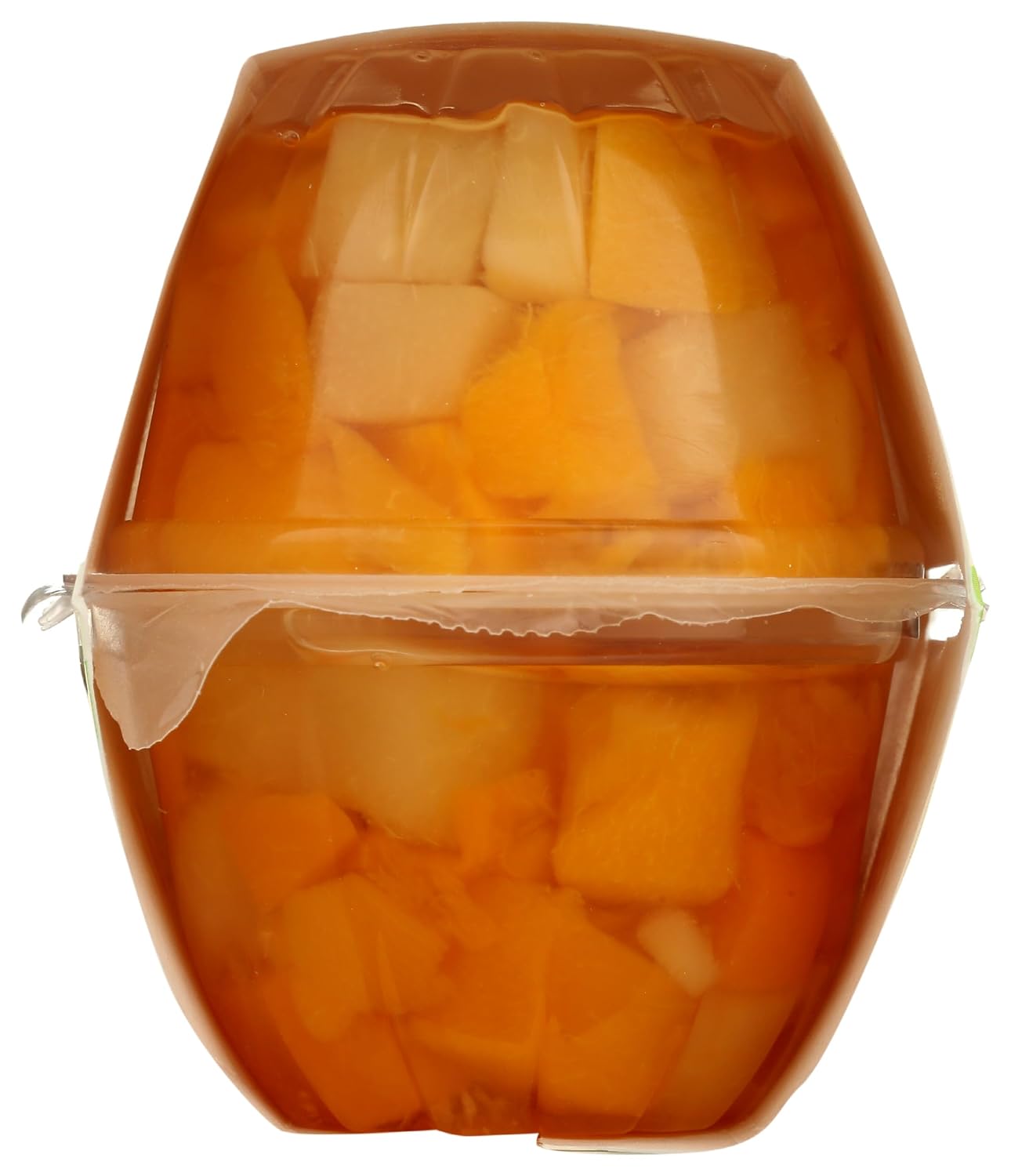 Organic peaches and pears snack cups by 365 Whole Foods Market, 4-pack with fresh fruit in clear cups