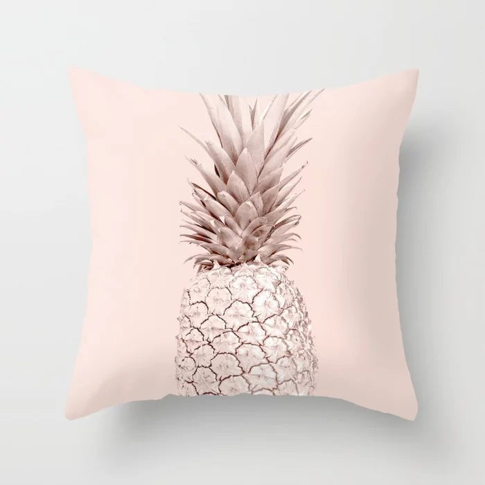 Pink sofa cushion pillowcase, soft fabric cover for home seating décor