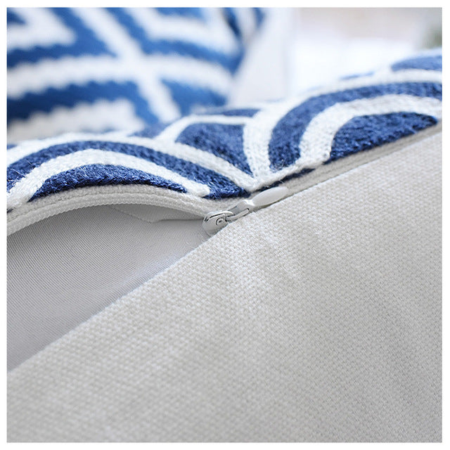 Classical embroidered home pillow cover without core, decorative textile detail