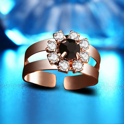 Flower ring, necklace, earrings and bracelet four-piece jewelry set by My Store