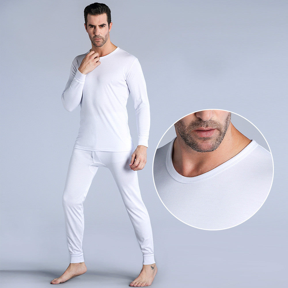 Men's long johns suit in a full-body design, shown in a clean product view