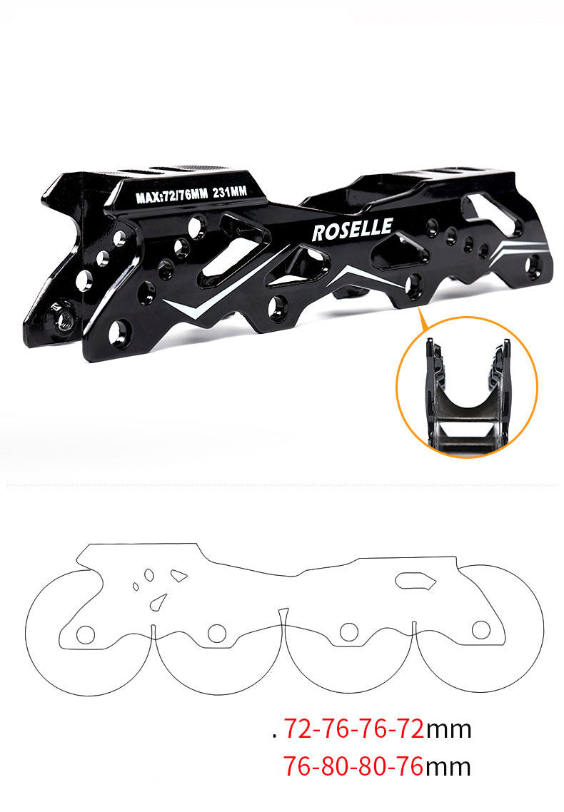 Adult beginner inline roller skating shoes with fancy flat design in black and white