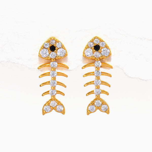 Threaded pearl stainless steel earrings with a minimalist design