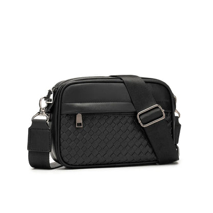 Chic men's casual backpack in black with multiple compartments and padded shoulder straps, designed for everyday use by BACKUPMYFILESNOW®.