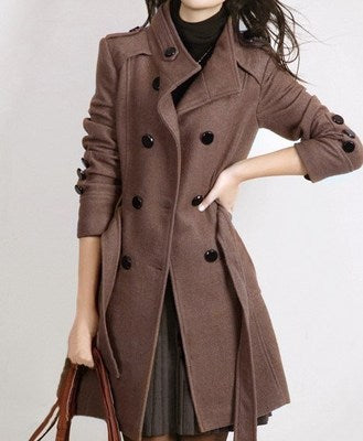 Elegant Long Wool Coat for Women