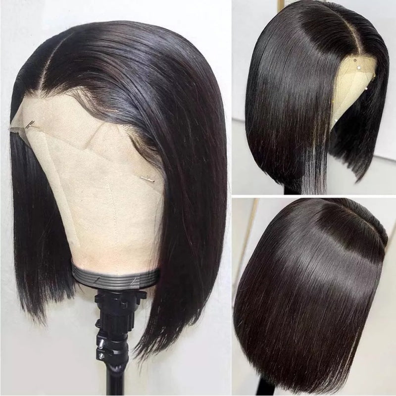 Real lace headband human hair silk wig displayed on a mannequin