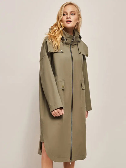 Casual Hooded Long Sleeve Windproof Coat for Women
