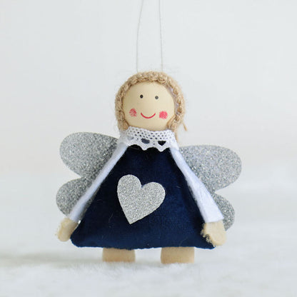 Plush pendant Christmas decorations hanging as festive holiday tree ornaments