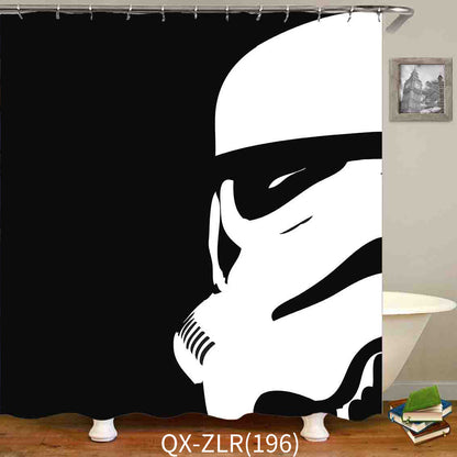 3D digital printing waterproof shower curtain with detailed printed design