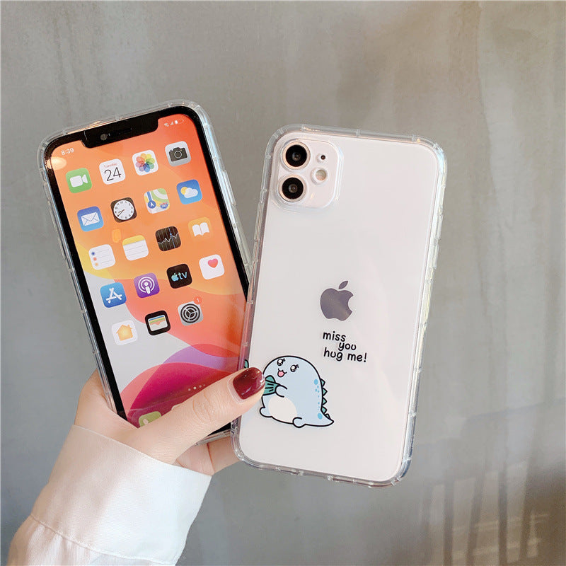 Transparent airbag anti-fall mobile phone case protective cover for cute couples