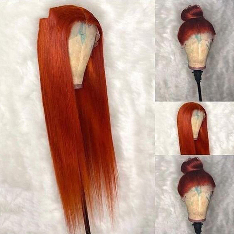 Dark orange straight headgear wig by My Store