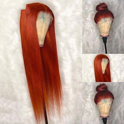 Dark orange straight headgear wig by My Store