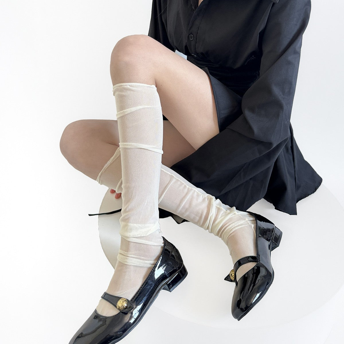 Lightweight slimming mesh socks for women by My Store