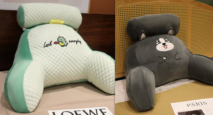 Fluffy triangle reading cushion with soft large backrest and lumbar support for sofa, bed, or office chair
