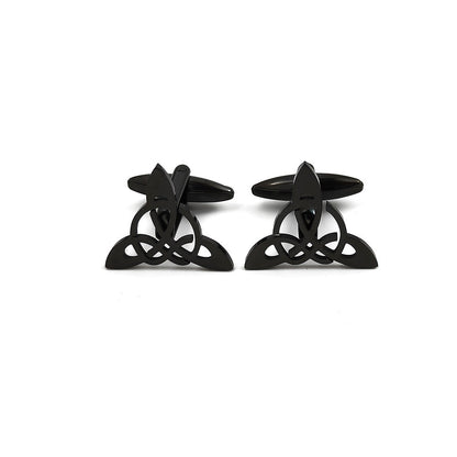 Geometric triangle symmetrical hollow men's suit cufflinks in a sleek polished design